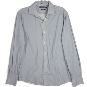 Tommy Hilfiger Slim Fit Mens Size M Gray Casual Dress Shirt Long Sleeve Collared
